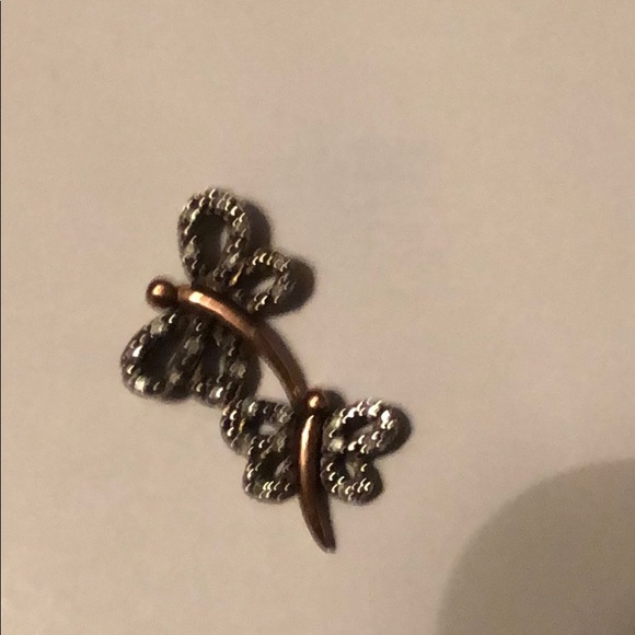 Necklace + gold and diamond butterfly pendant - Picture 2 of 3